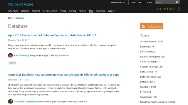 Microsoft Azure blog