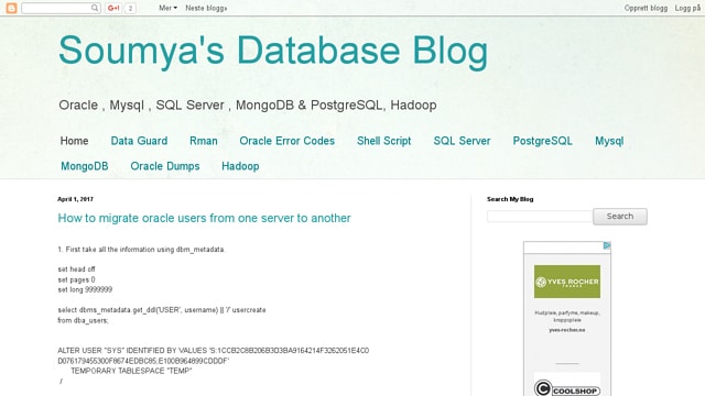 Soumya’s Database Blog