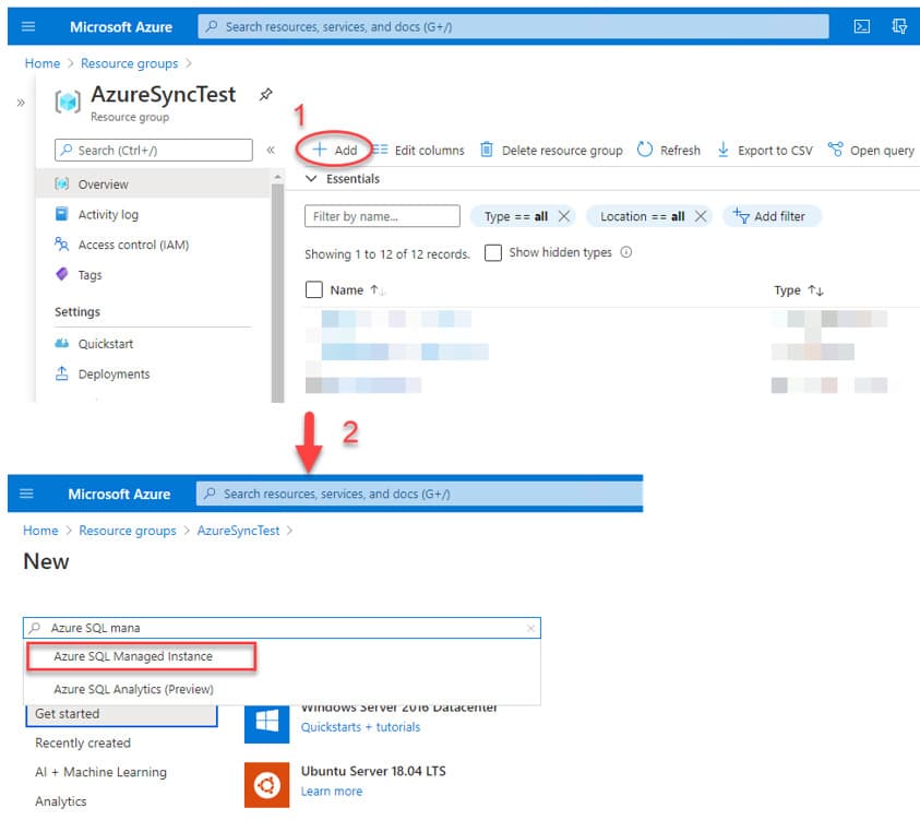 Figure 4 - Add Azure SQL Managed Instance