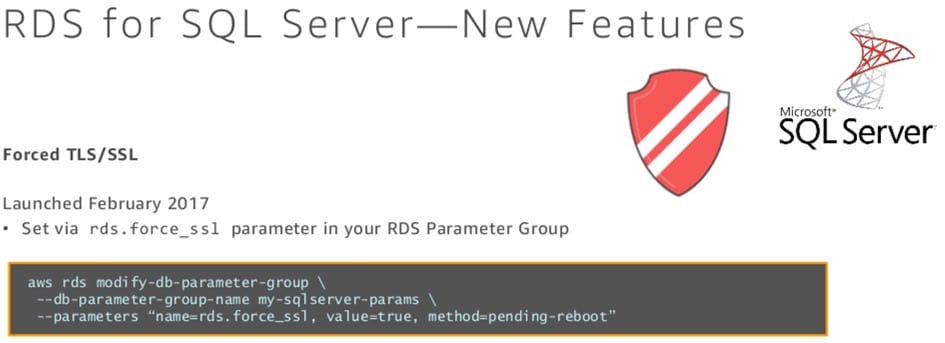 Figure 5 - RDS for SQL Server (Forced TLS-SSL)