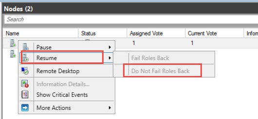 Resume node