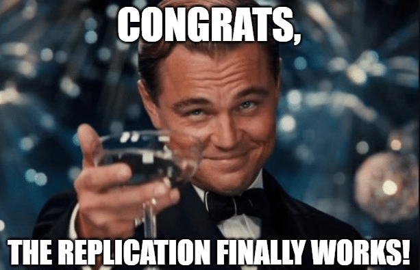 Leonardo DiCaprio toast meme: “Congrats, the replication finally works!”